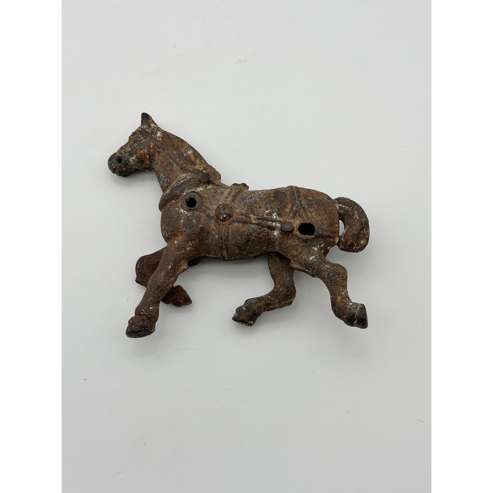 Antique Cast Iron Horse Figurine Rustic Equestrian Primitive Decor